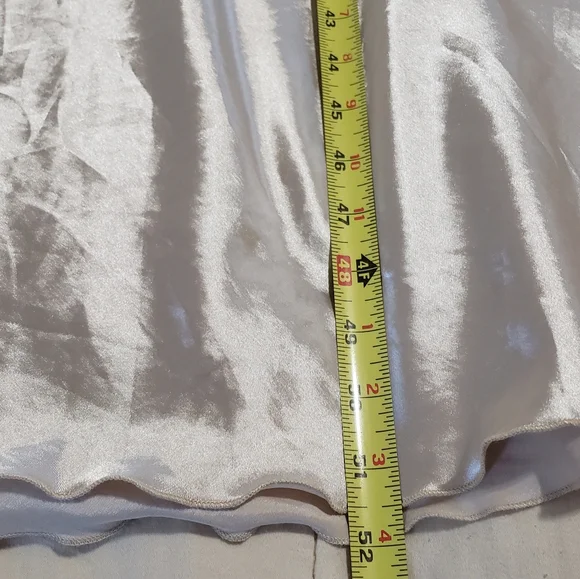 Satin and Lace Slip Nightgown Chemise 5XL Nude Beige - Picture 12 of 12